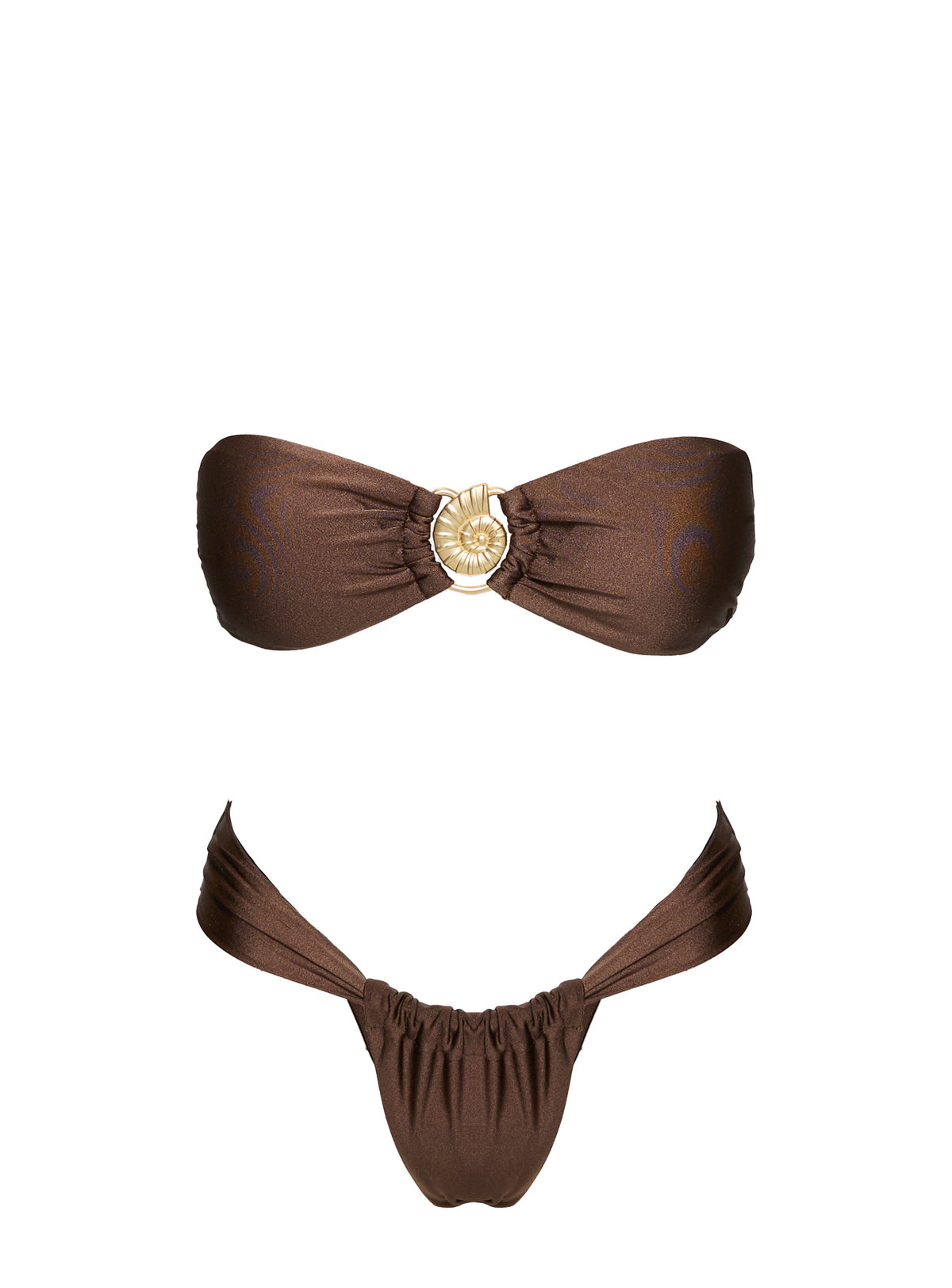 Summer Season Ruched Side Bikini Bottoms Brown