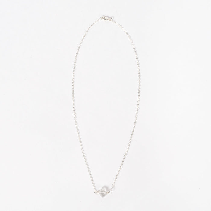 herkimer diamond necklace - stones - silver - jewelry by stellarcreature of portland maine