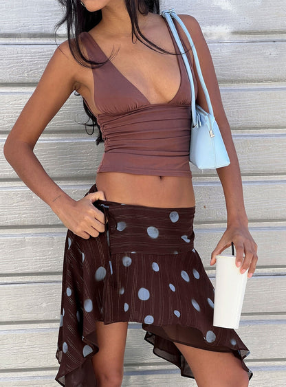 Sublime Ruched Top Brown