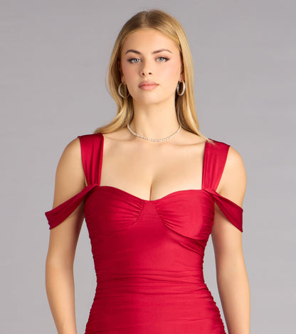Dare To Stun Cold-Shoulder Bodycon Mini Dress