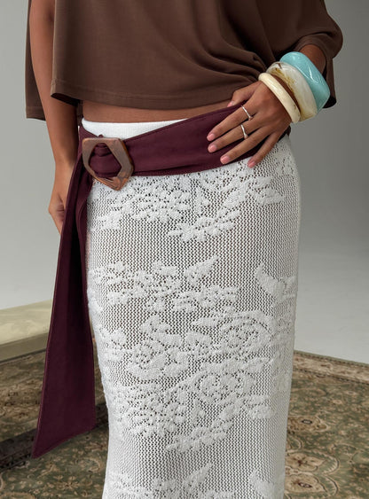 Wrylie Faux Suede Belt Plum