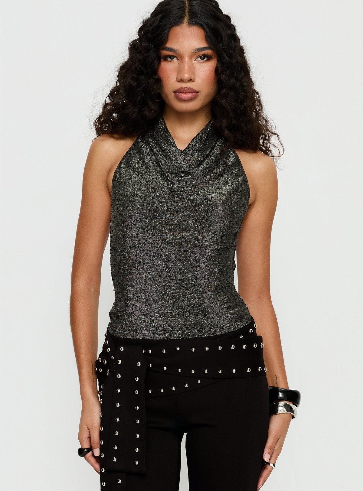 Giggle Top Charcoal Shimmer