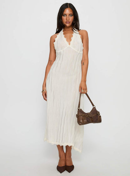 Stars Align Midi Dress Cream