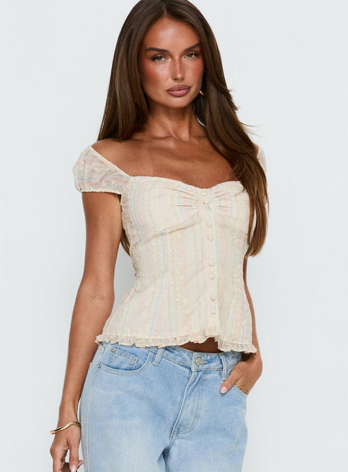 Trinitee Cap Sleeve Blouse Top Floral