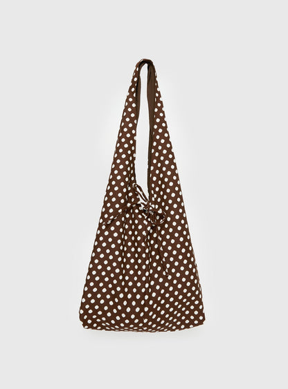 Sunday Sunrise Slouchy Bag Brown Polka