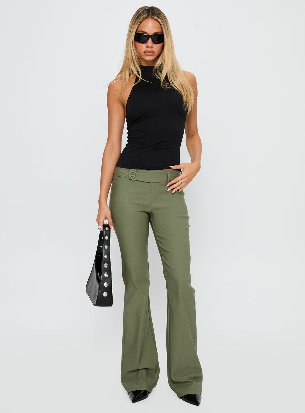 Kinkirk Flared Pants Olive Green