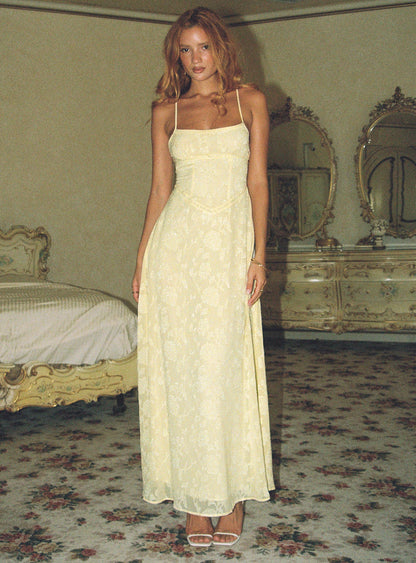 South Of France Maxi Dress Yellow Petite