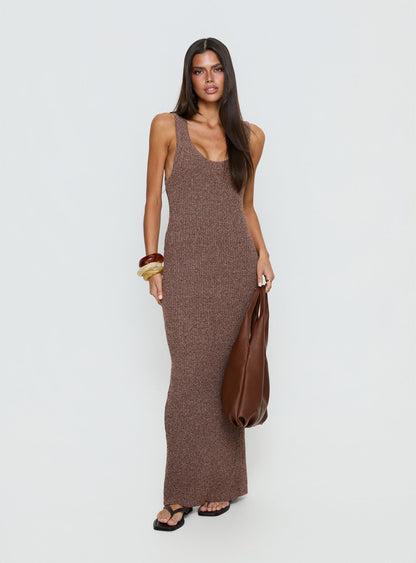 Imirisa Scoop Knit Maxi Dress Mocha