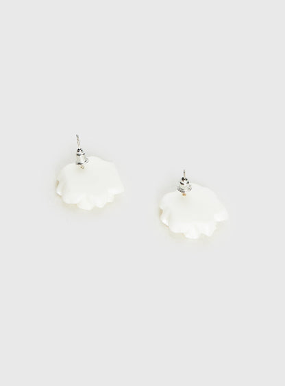 Livvy Floral Stud Earrings White
