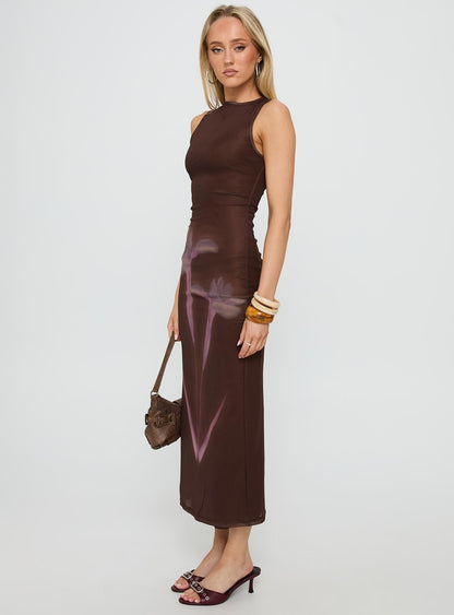 Fayola Maxi Dress Floral Brown