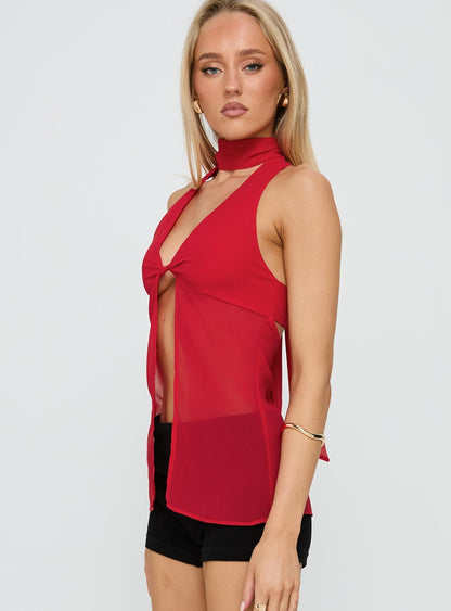 Scarface Tie Top Red