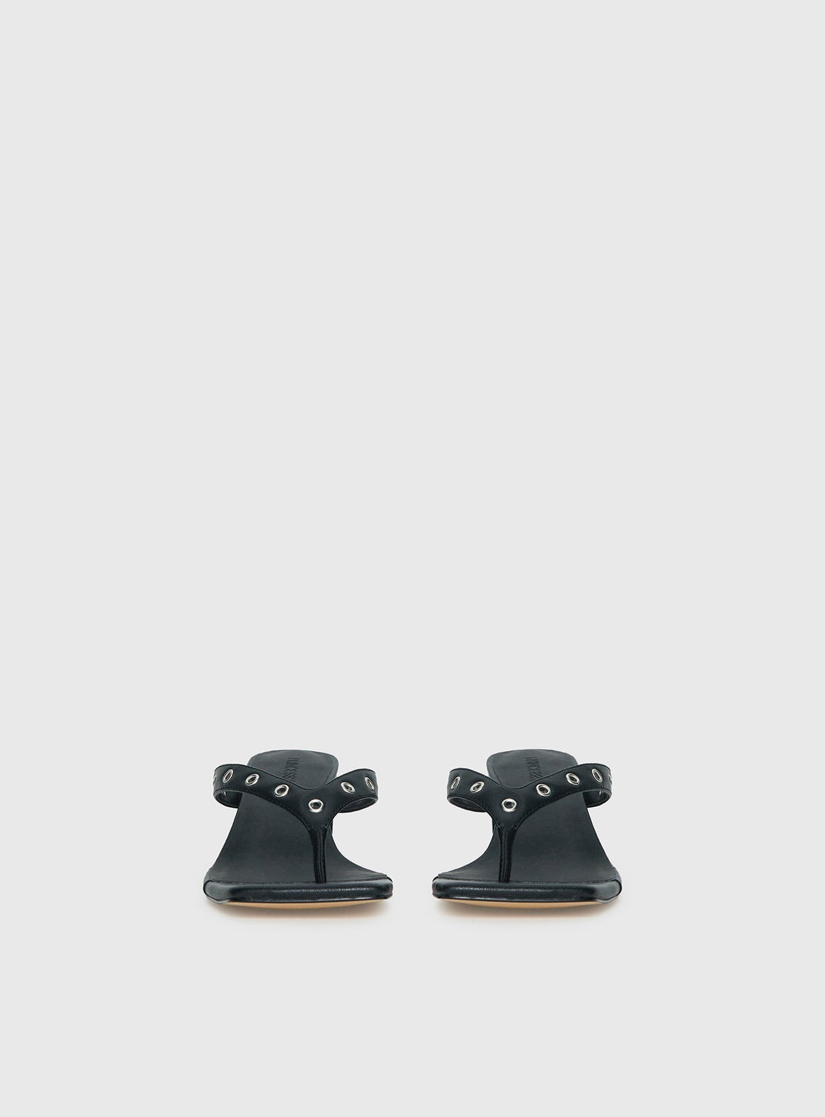 Party Hour Stud Detail Thong Heels Black