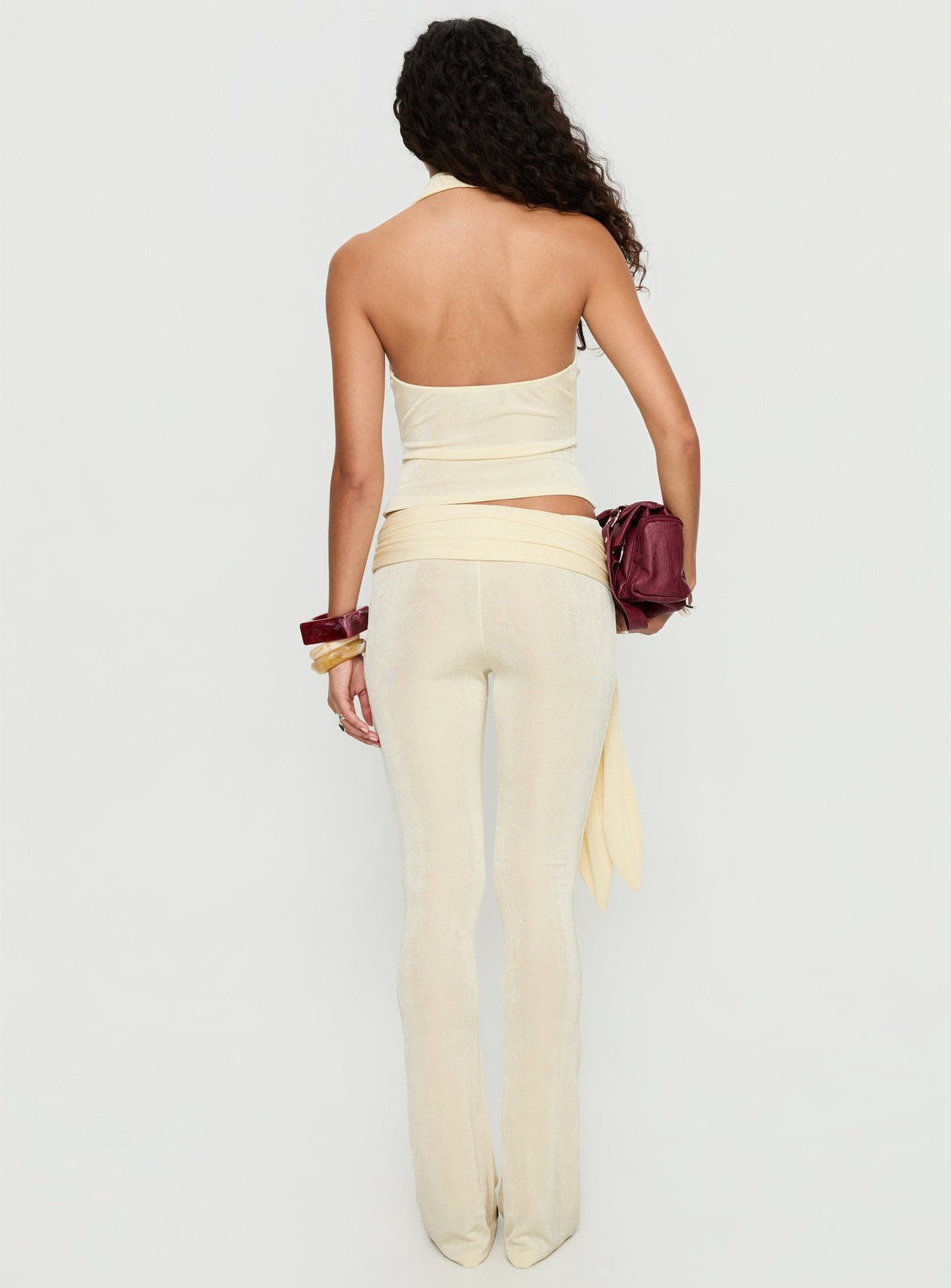 Butterfly Tie Detail Pants Lemontini