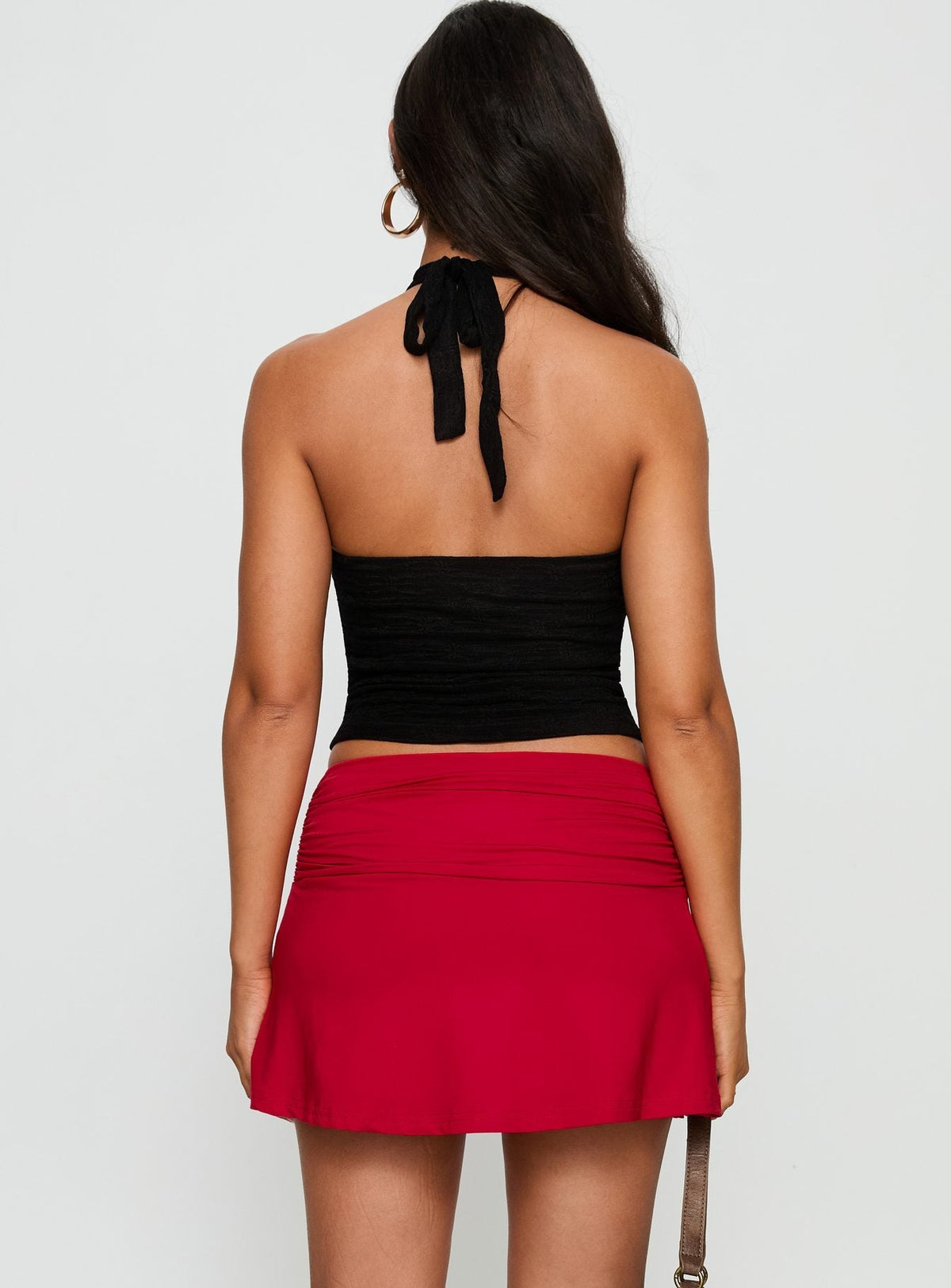 Tamsyn Ruched Mini Skirt Red