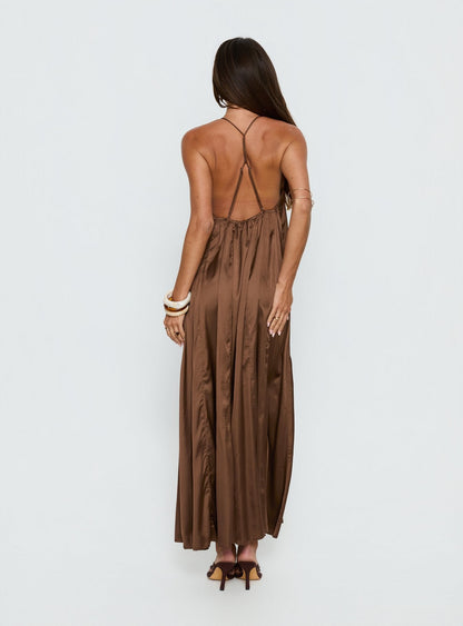 Seatides Scoop Maxi Dress Chocolate