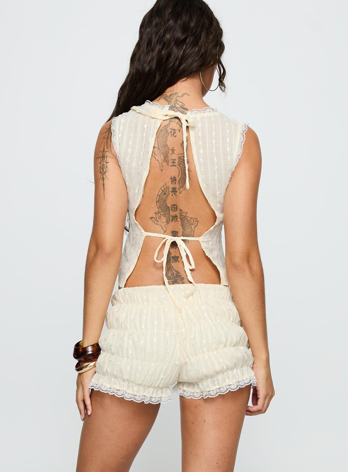 Golden Eclipse Backless Set Cream