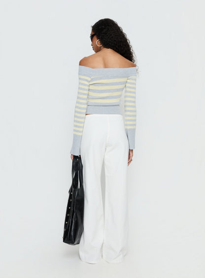 Hereos Mid Rise Baggy Leg Jeans White