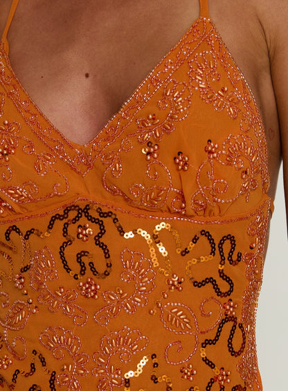 Makaria Sequin Cami Top Orange