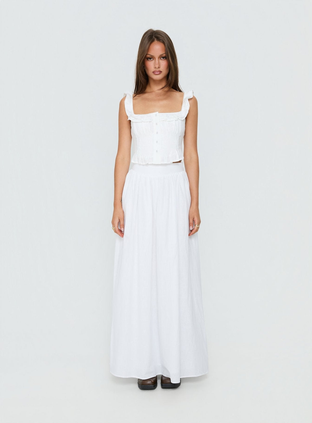 Valerio Maxi Skirt White