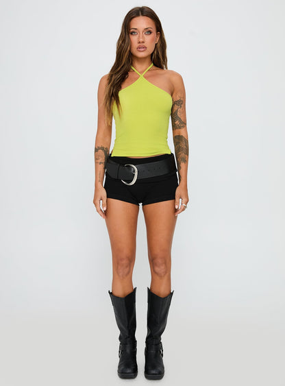 Baseline Halter Rib Top Green