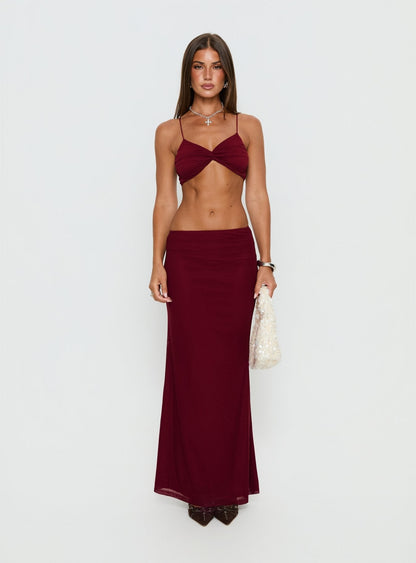 Delores Ruched Top Red