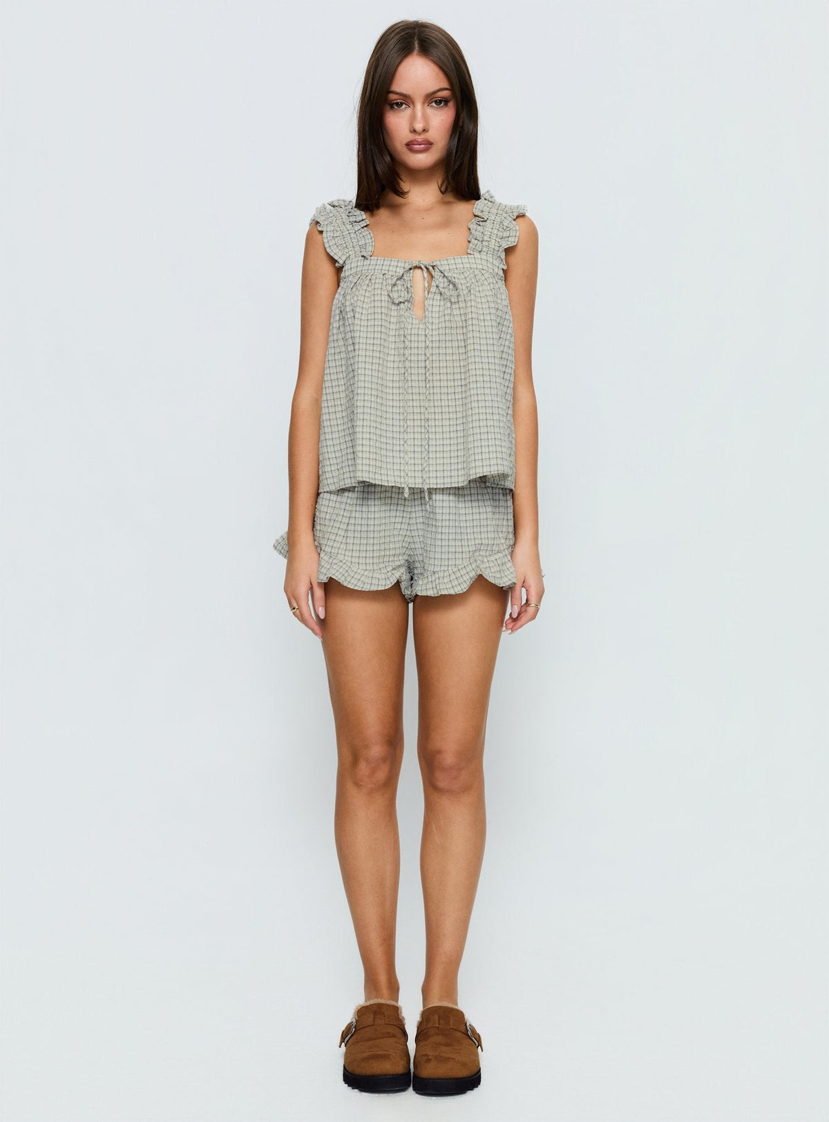 Santabelle Frill Shorts Check