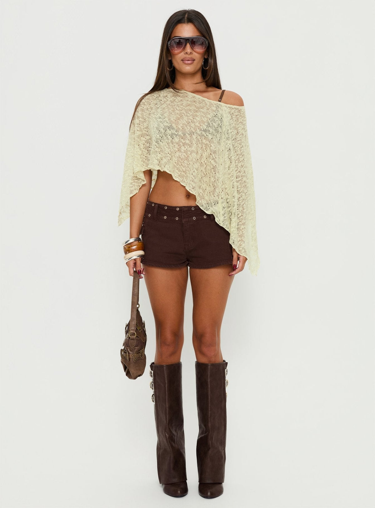 Nelida Sheer Poncho Green