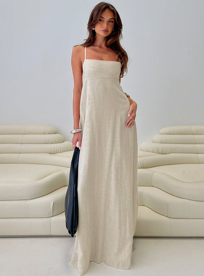 Solie Tie Back Maxi Dress Natural