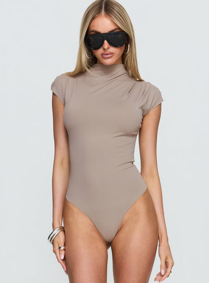 Cailie Mock Neck Bodysuit Grey