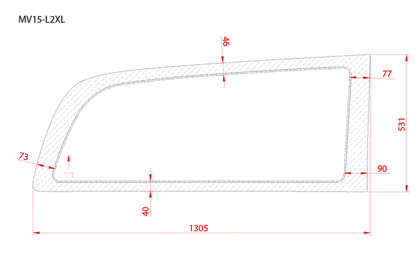 Mercedes Metris 2015+ Driver Side Rear Quarter Window (135''WB)_Dimensions - Campervan HQ