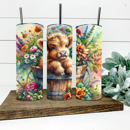 Baby Highland Cow Skinny Tumbler