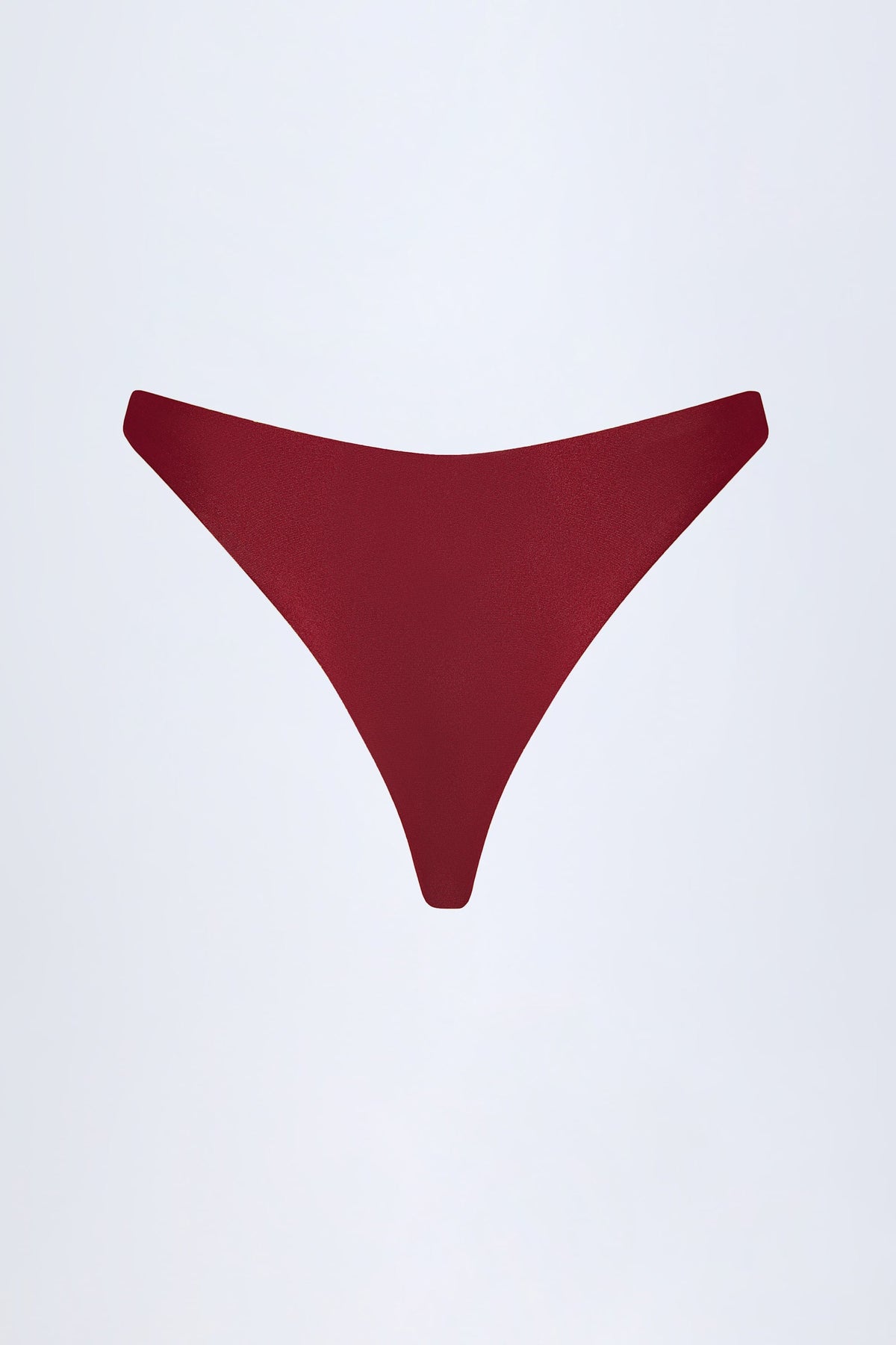 Bead-Embellished Cheeky Bikini Bottoms in Dark Cherry