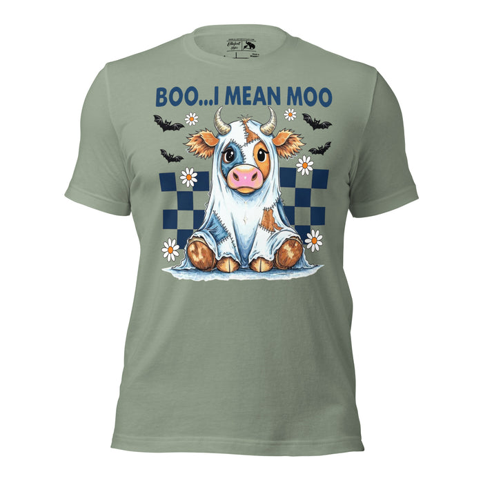 Cow lover Halloween shirt funny Boo I Mean Moo design