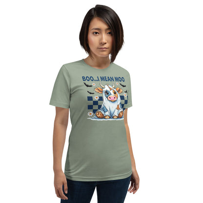 Pumpkin patch Halloween cow shirt Boo I Mean Moo
