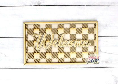 Buffalo Plaid Welcome DIY Wood Sign