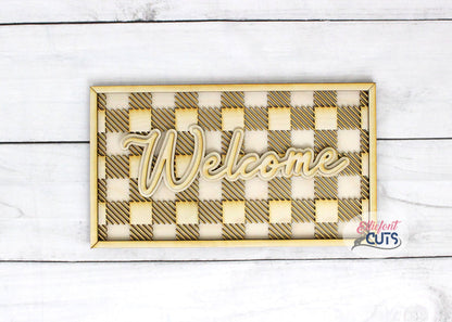 Buffalo Plaid Welcome DIY Wood Sign