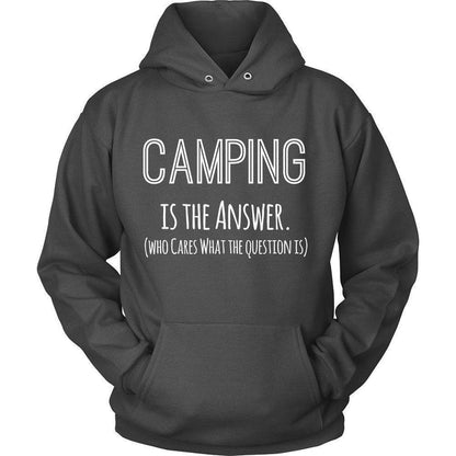 'Camping Is The Answer' Unisex Hoodie-KaboodleWorld