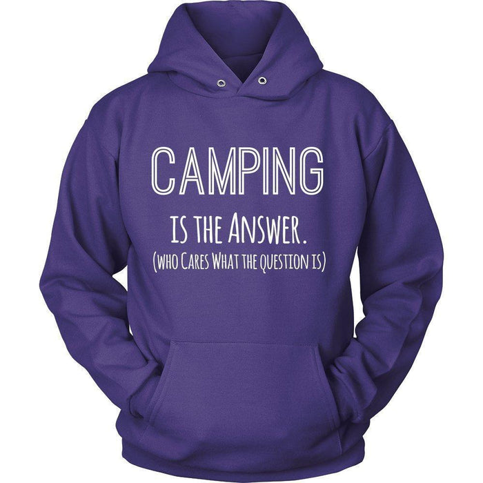 'Camping Is The Answer' Unisex Hoodie-KaboodleWorld