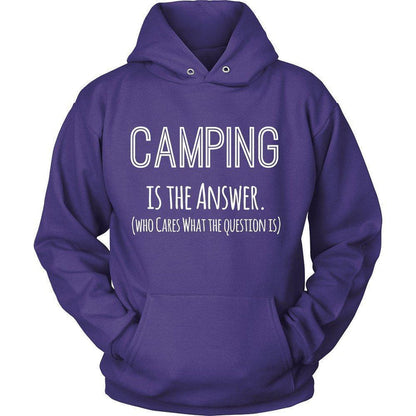 'Camping Is The Answer' Unisex Hoodie-KaboodleWorld