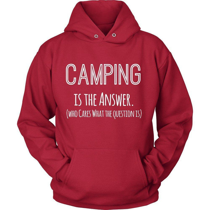 'Camping Is The Answer' Unisex Hoodie-KaboodleWorld