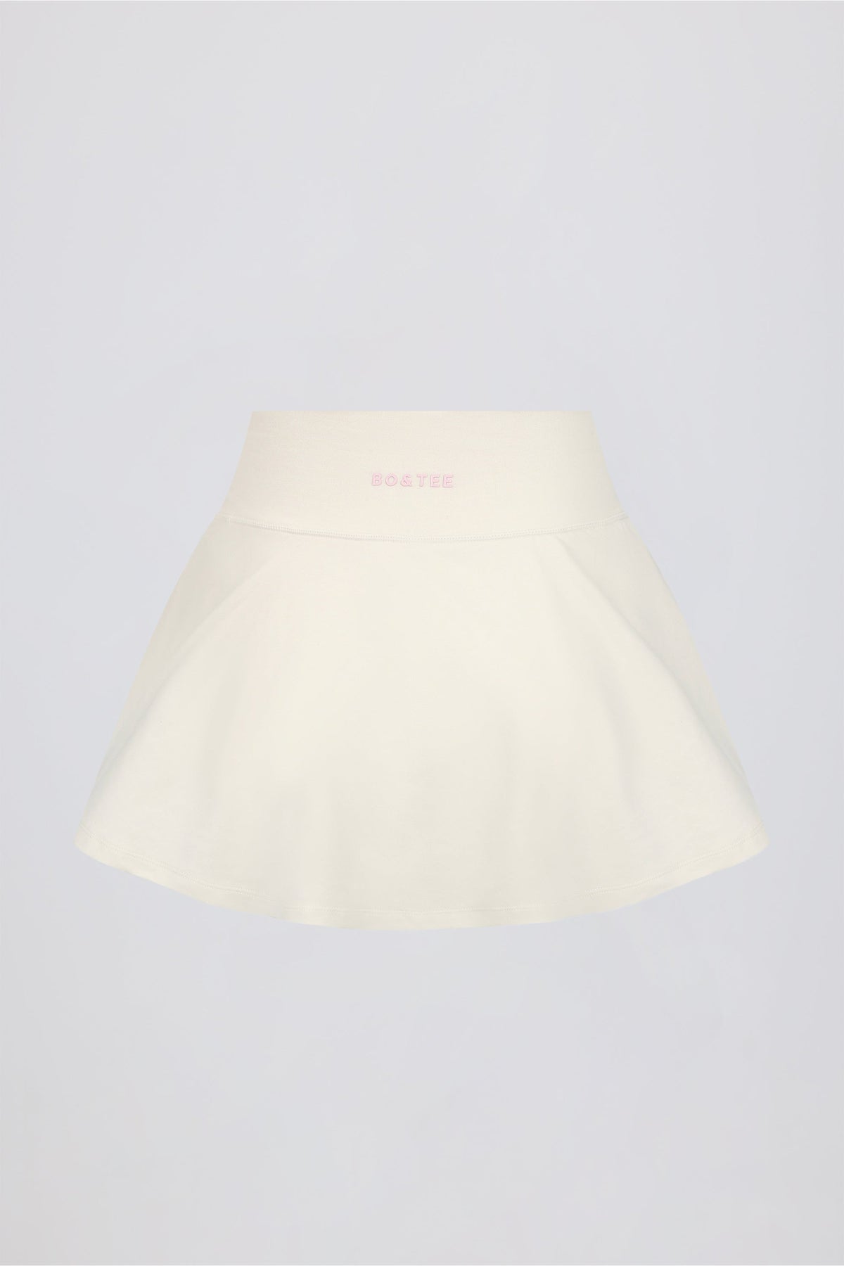 Brushed Jersey Crossover Mini Skort in Vanilla