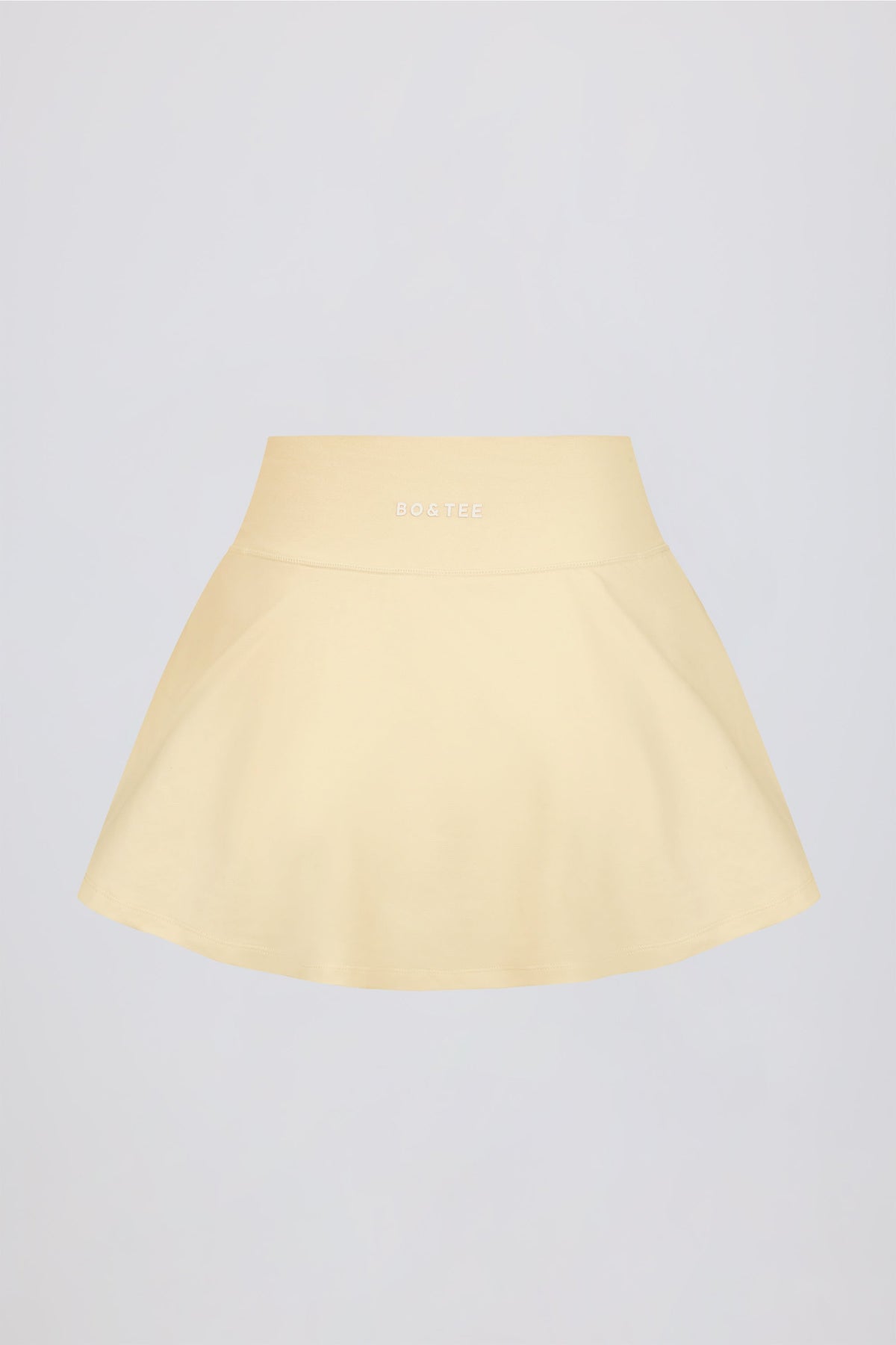 Brushed Jersey Crossover Mini Skort in Lemon Marl