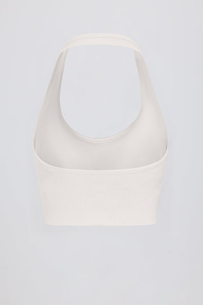 Define Luxe Halterneck Sports Bra in White