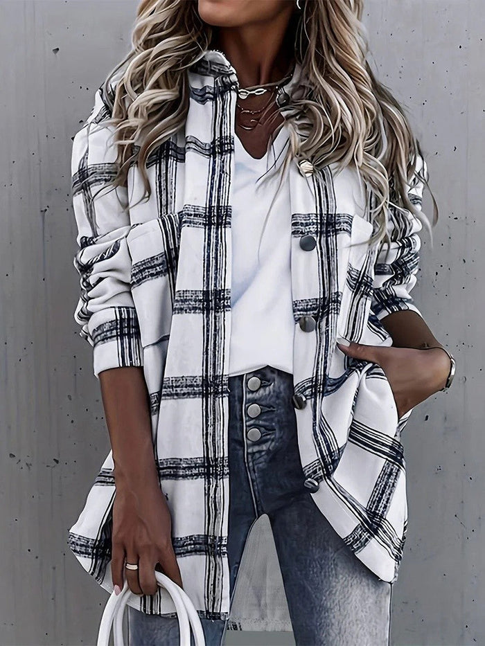 Destiny | Women's Oversized Plaid Shirt Jacket