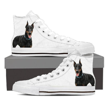 Doberman Women High-Top White-KaboodleWorld
