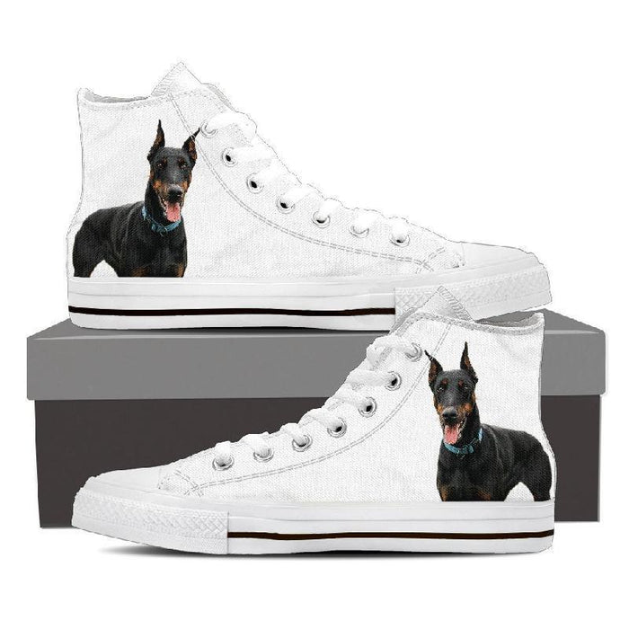 Doberman Women High-Top White-KaboodleWorld