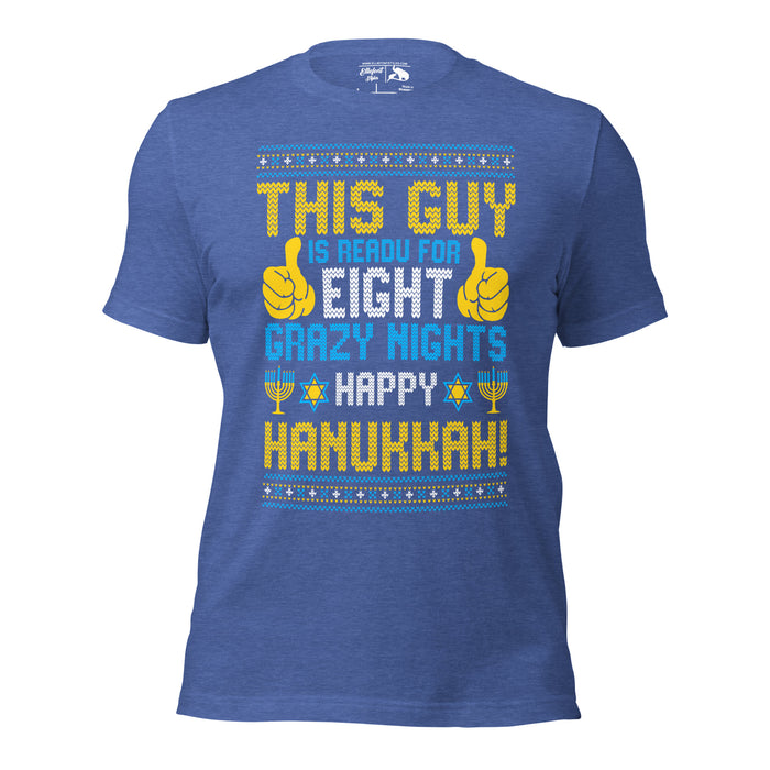 Jewish holiday humor shirt for men with funny Hanukkah saying