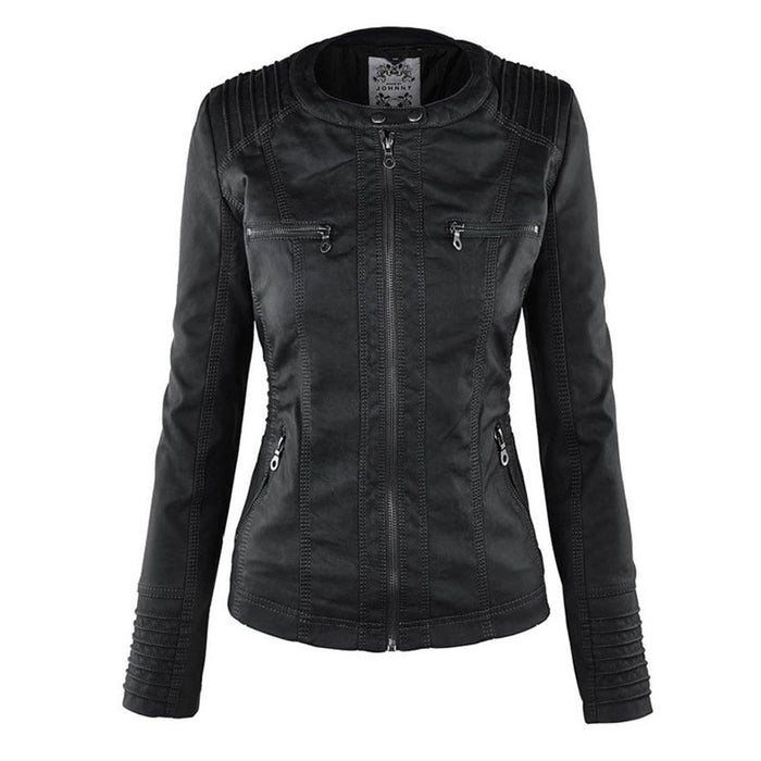Eileen | Women's Hooded Slim Fit Biker Jacket