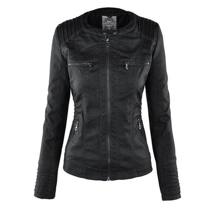 Eileen | Women's Hooded Slim Fit Biker Jacket