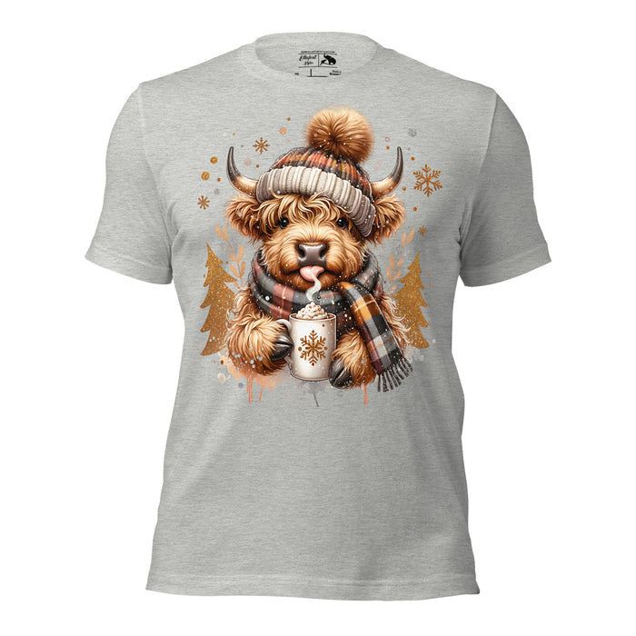 Cute Highland cow fall shirt styled for women’s autumn fashion.